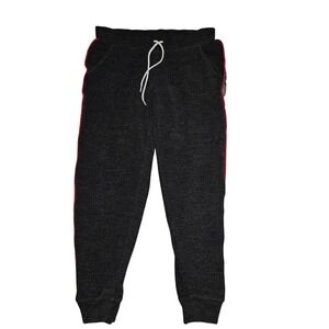 PINK Victoria's Secret Jogger Sweatpants Womens Charcoal Lounge Red Logo Size M